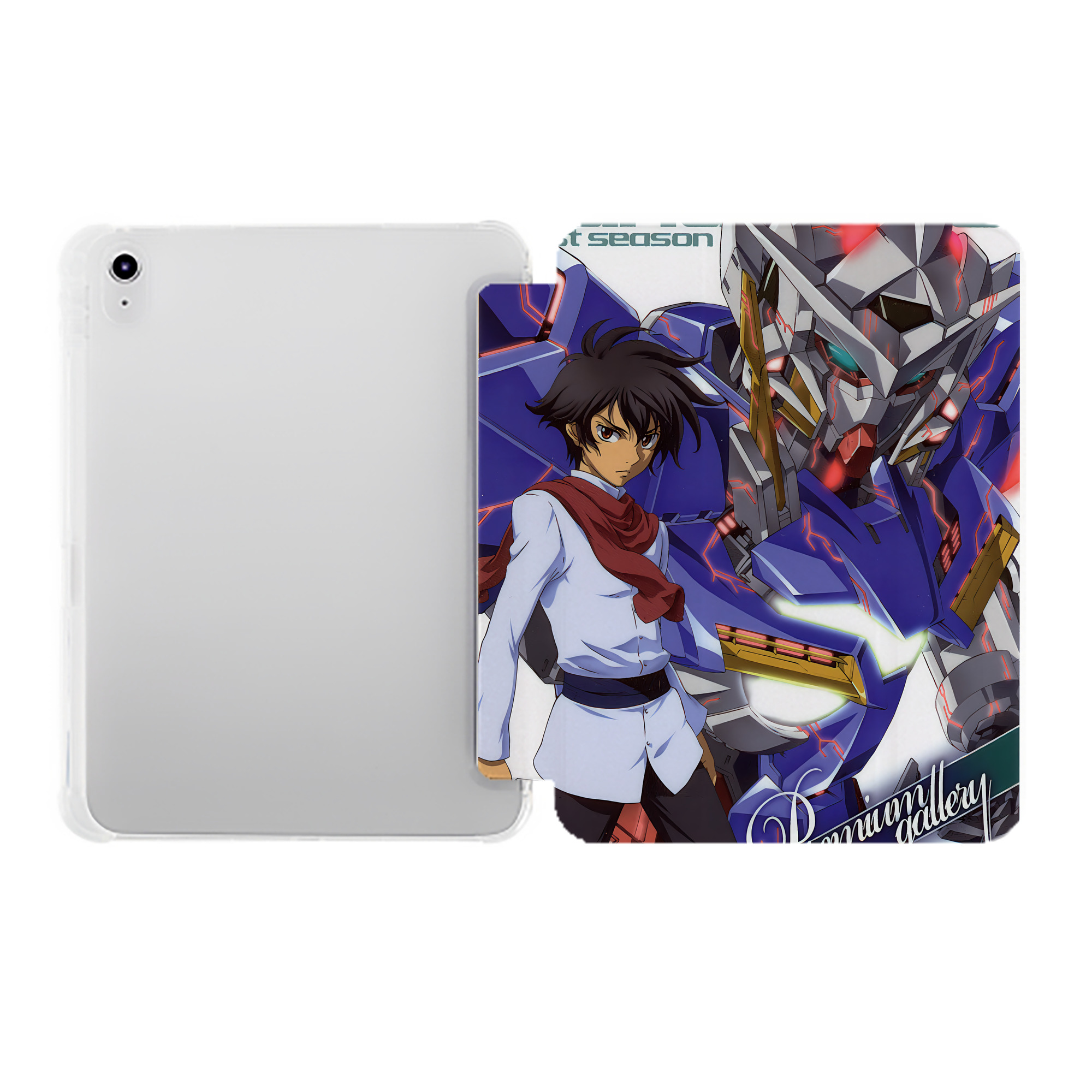 （画像用） 機動戦士ガンダム Mobile Suit Gundam IPad ケース ペン収納付き 三つ折りスタンド PUレザー×シリコン 対応機種9.5/10.5/10.9インチ
